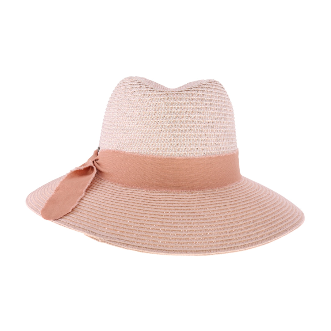 Frayed Bow Trim C.C Panama Hat STH16