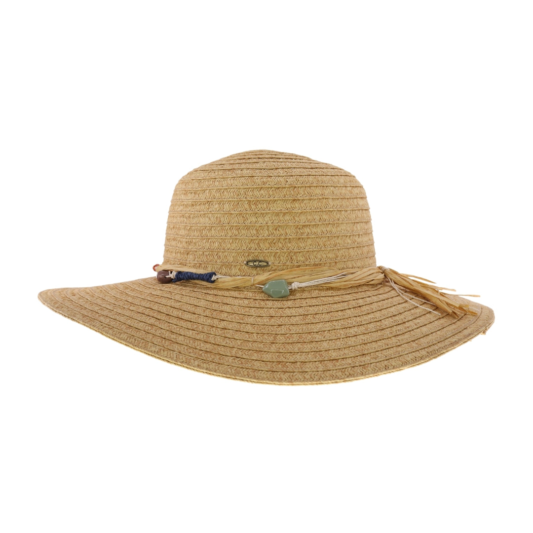 Stone Trim Wide Brim C.C Sun Hat STH15