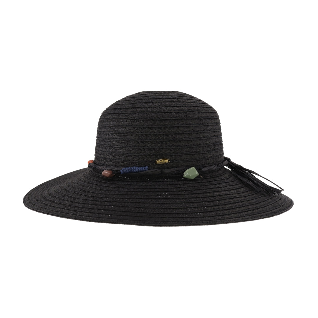 Stone Trim Wide Brim C.C Sun Hat STH15