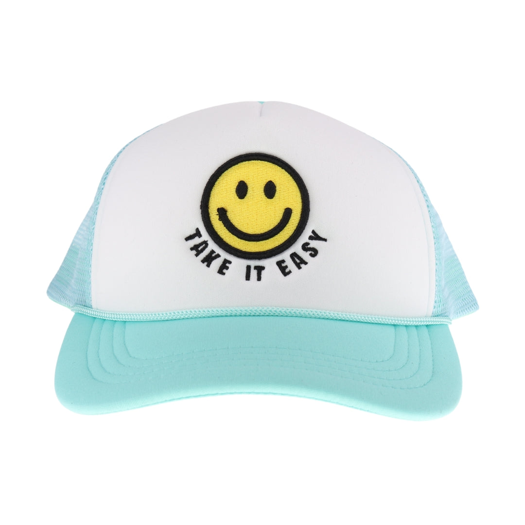 Take it Easy Smiley Face C.C Trucker Ball Cap TCB01