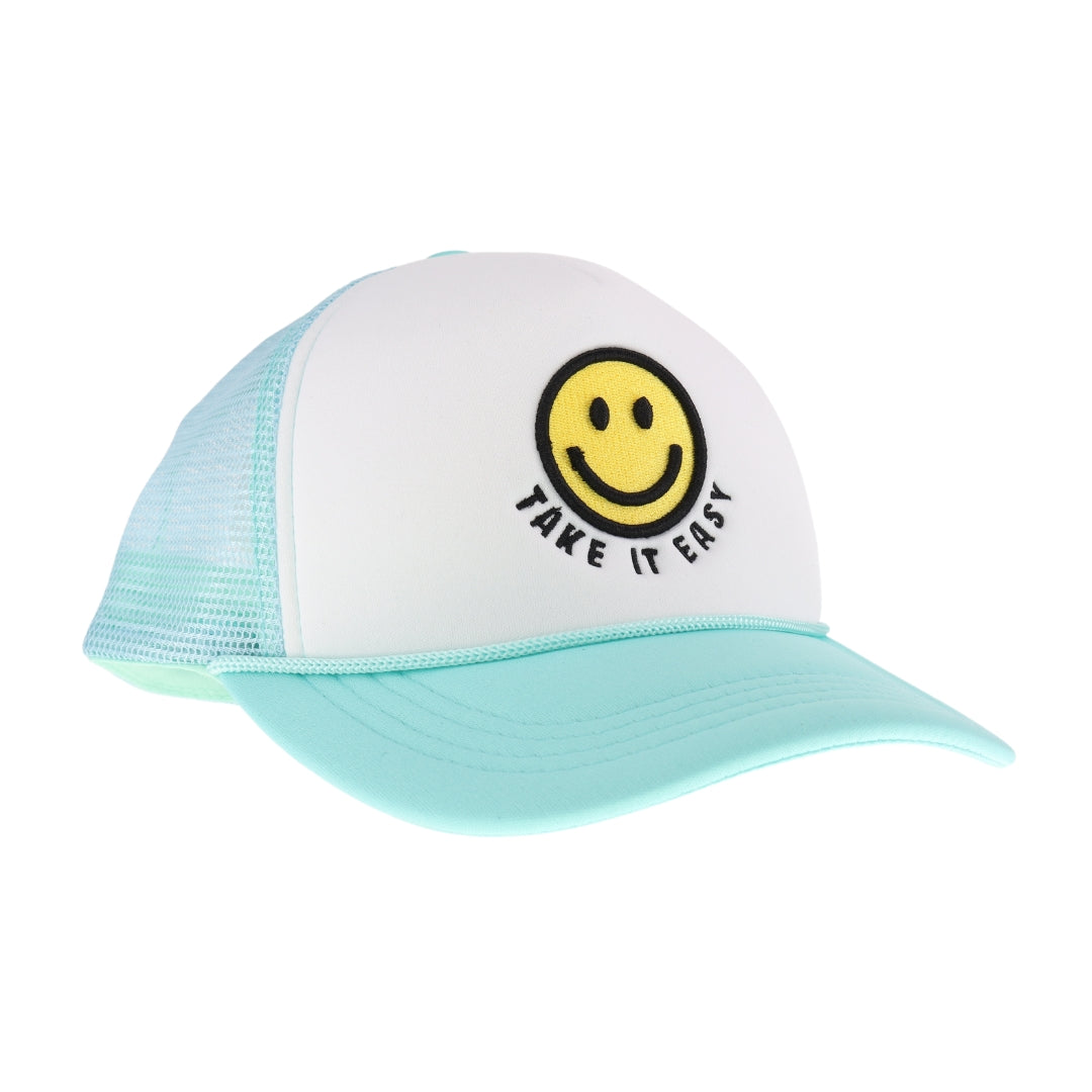 Take it Easy Smiley Face C.C Trucker Ball Cap TCB01