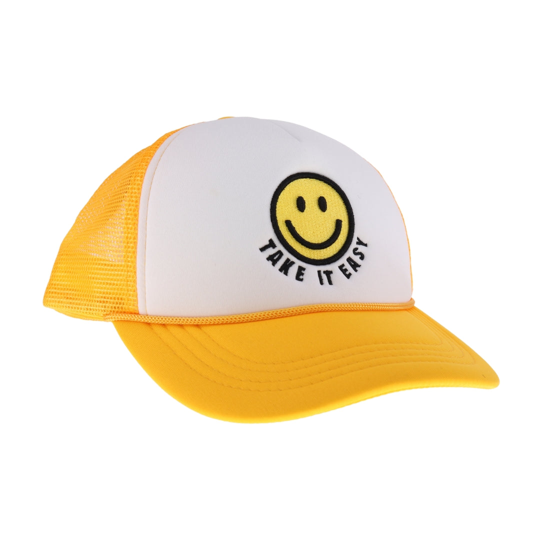 Take it Easy Smiley Face C.C Trucker Ball Cap TCB01