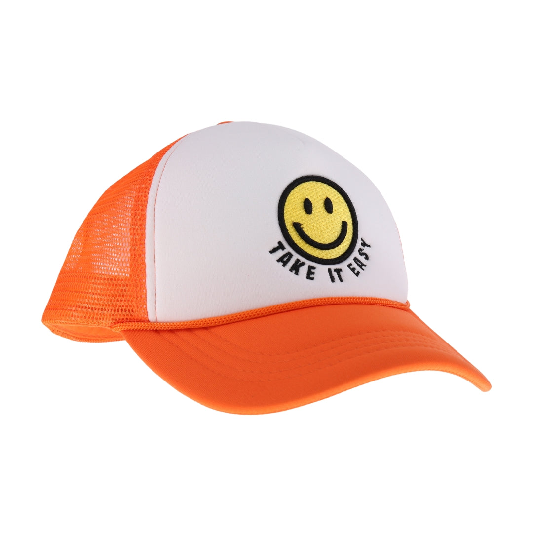 Take it Easy Smiley Face C.C Trucker Ball Cap TCB01