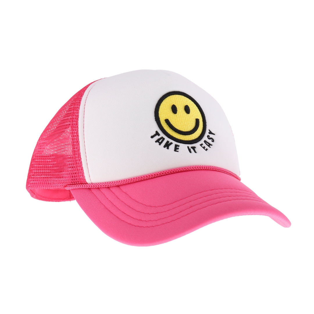 Take it Easy Smiley Face C.C Trucker Ball Cap TCB01