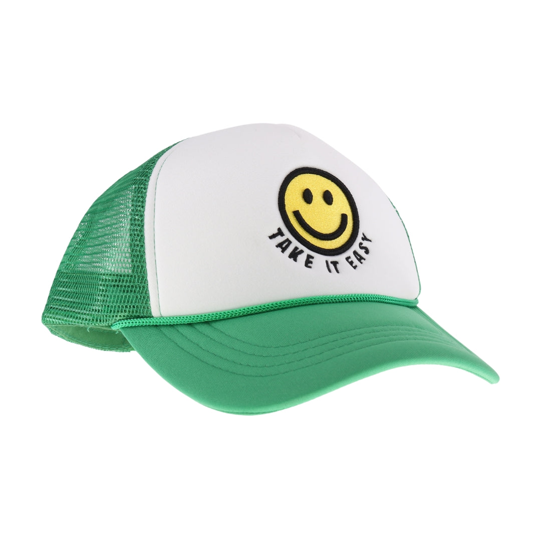 Take it Easy Smiley Face C.C Trucker Ball Cap TCB01