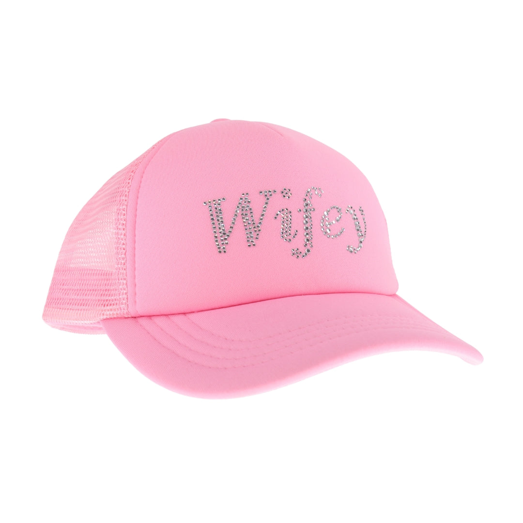 Wifey Rhinestone C.C Trucker Ball Cap TCB03