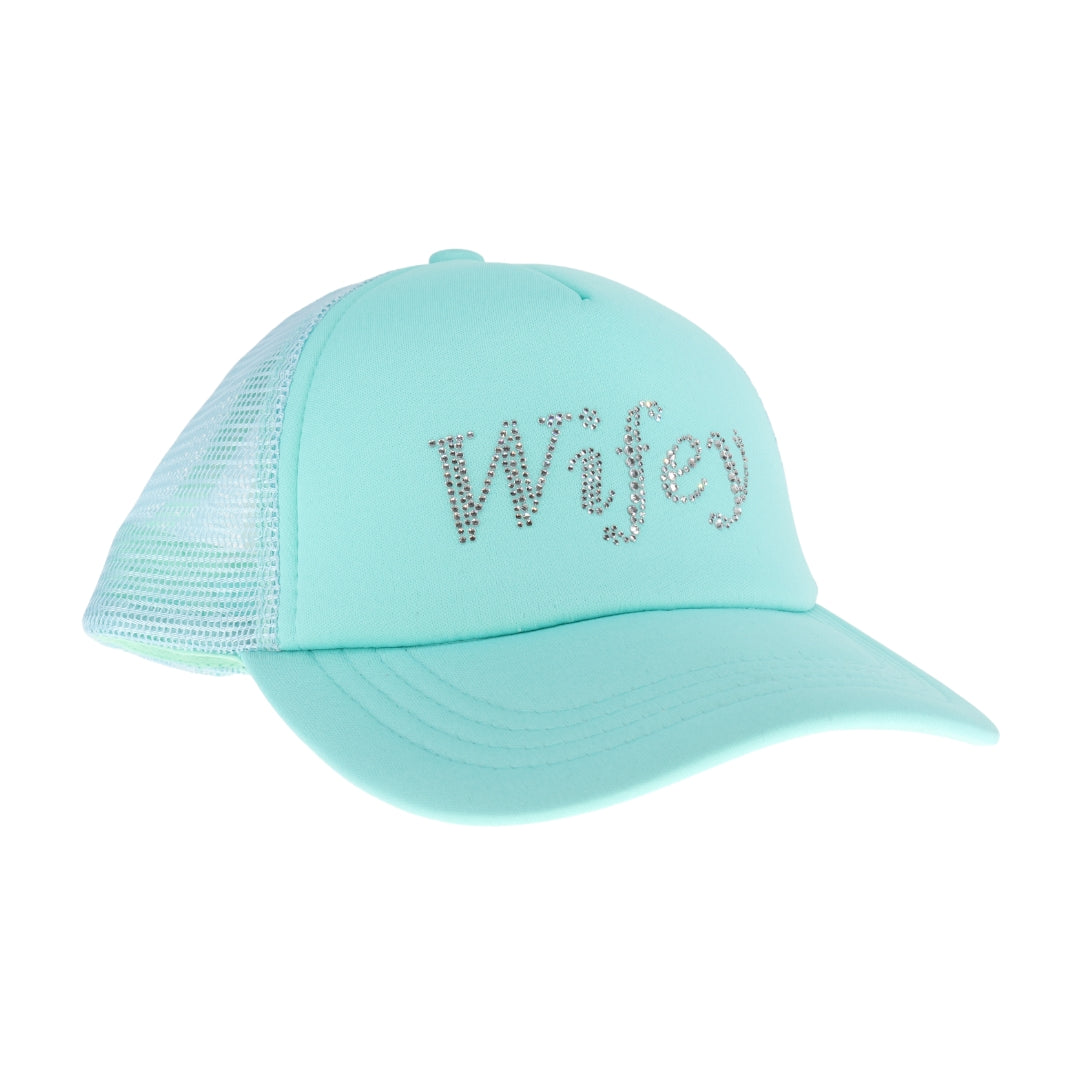 Wifey Rhinestone C.C Trucker Ball Cap TCB03