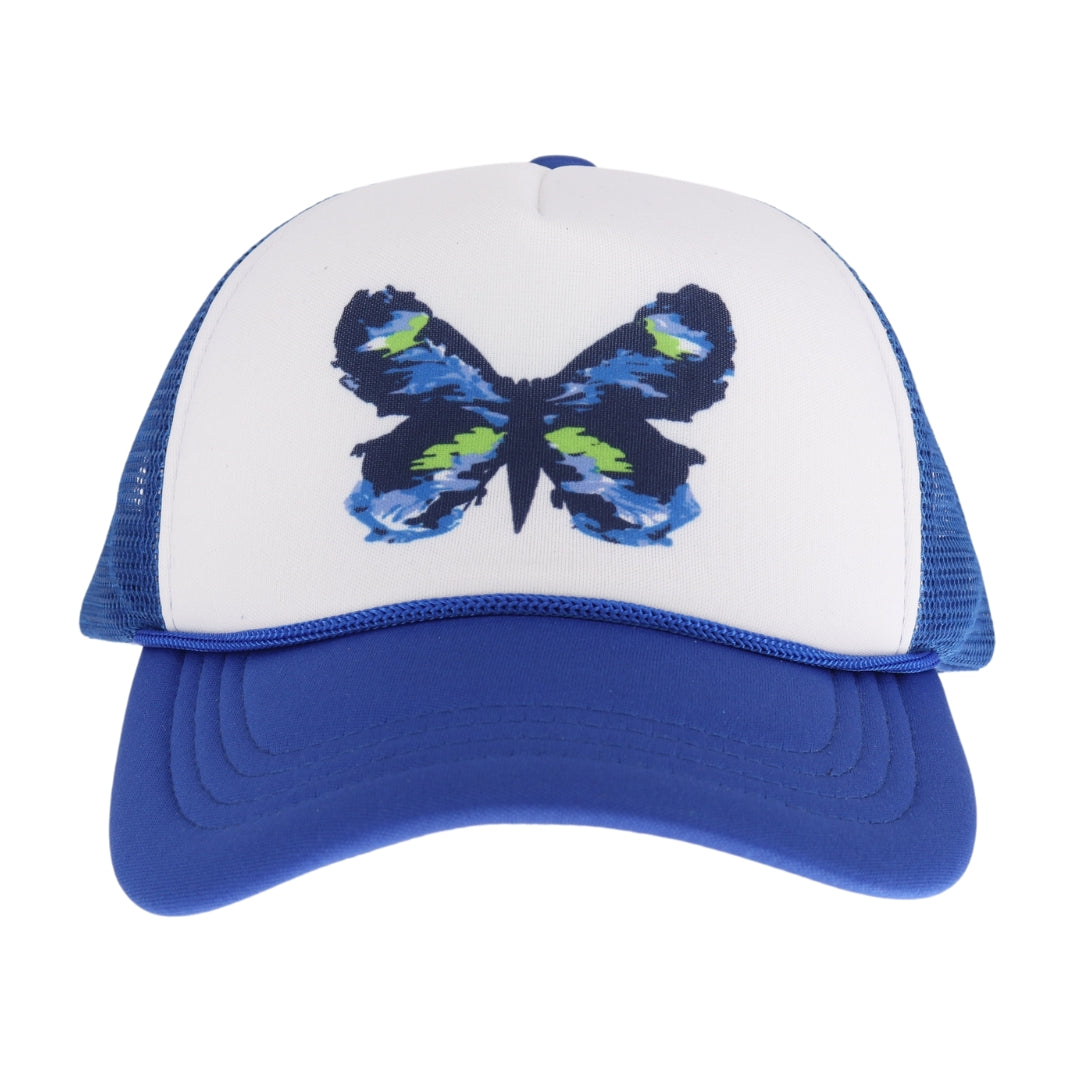 Blue Abstract Butterfly C.C Trucker Ball Cap GBA03