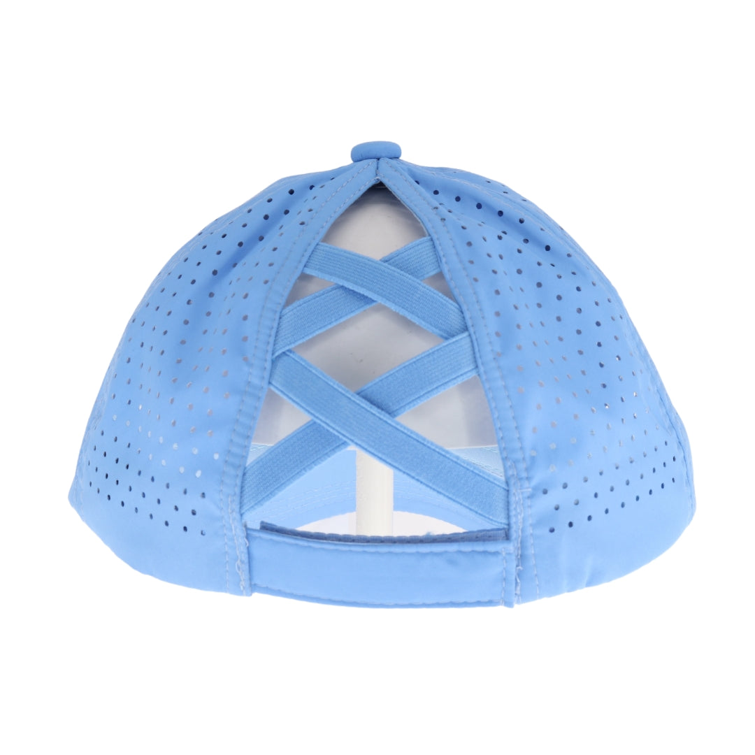 Laser Cut Criss Cross High Pony C.C Ball Cap BTB8036