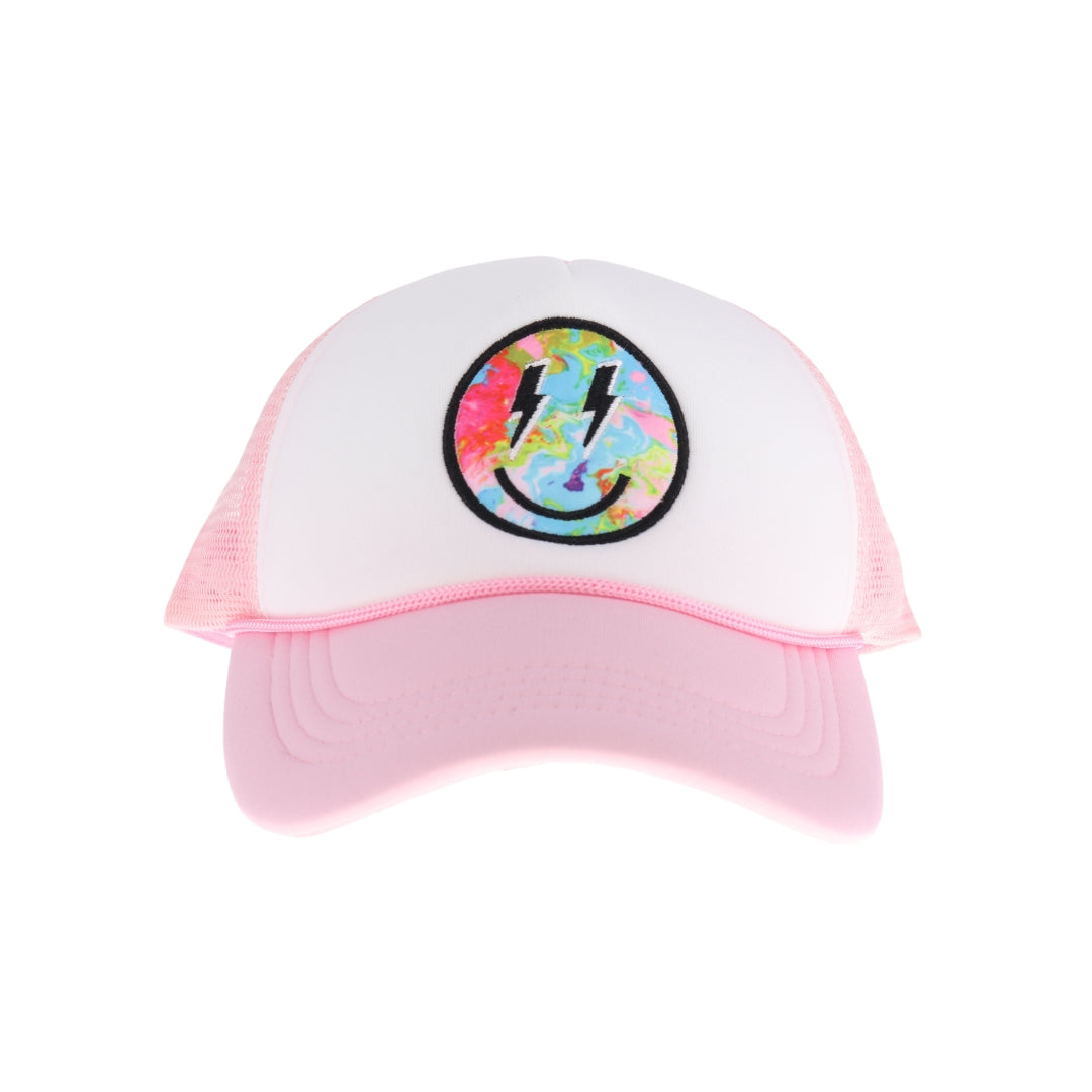 Tie Dye Smiley Face C.C Trucker Ball Cap GBA04