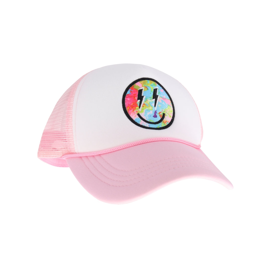 Tie Dye Smiley Face C.C Trucker Ball Cap GBA04