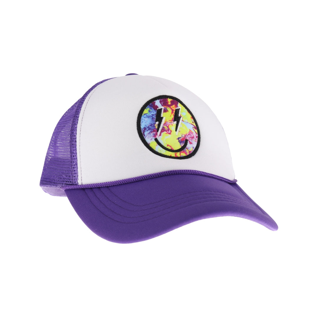 Tie Dye Smiley Face C.C Trucker Ball Cap GBA04