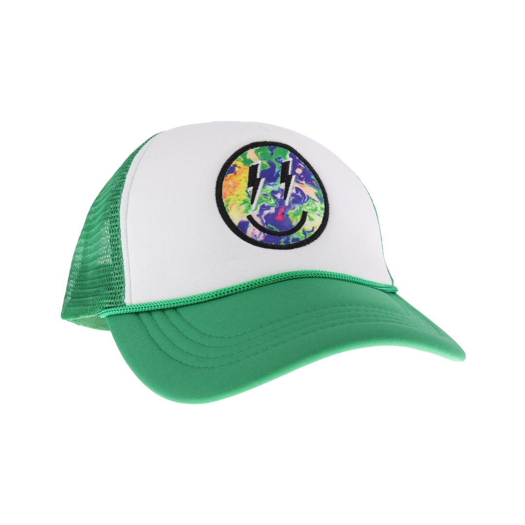 Tie Dye Smiley Face C.C Trucker Ball Cap GBA04