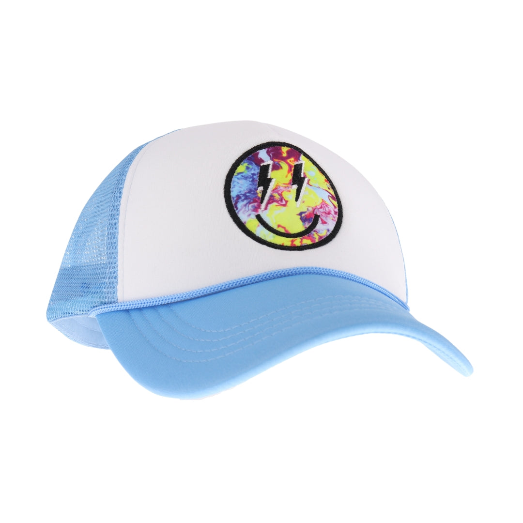 Tie Dye Smiley Face C.C Trucker Ball Cap GBA04