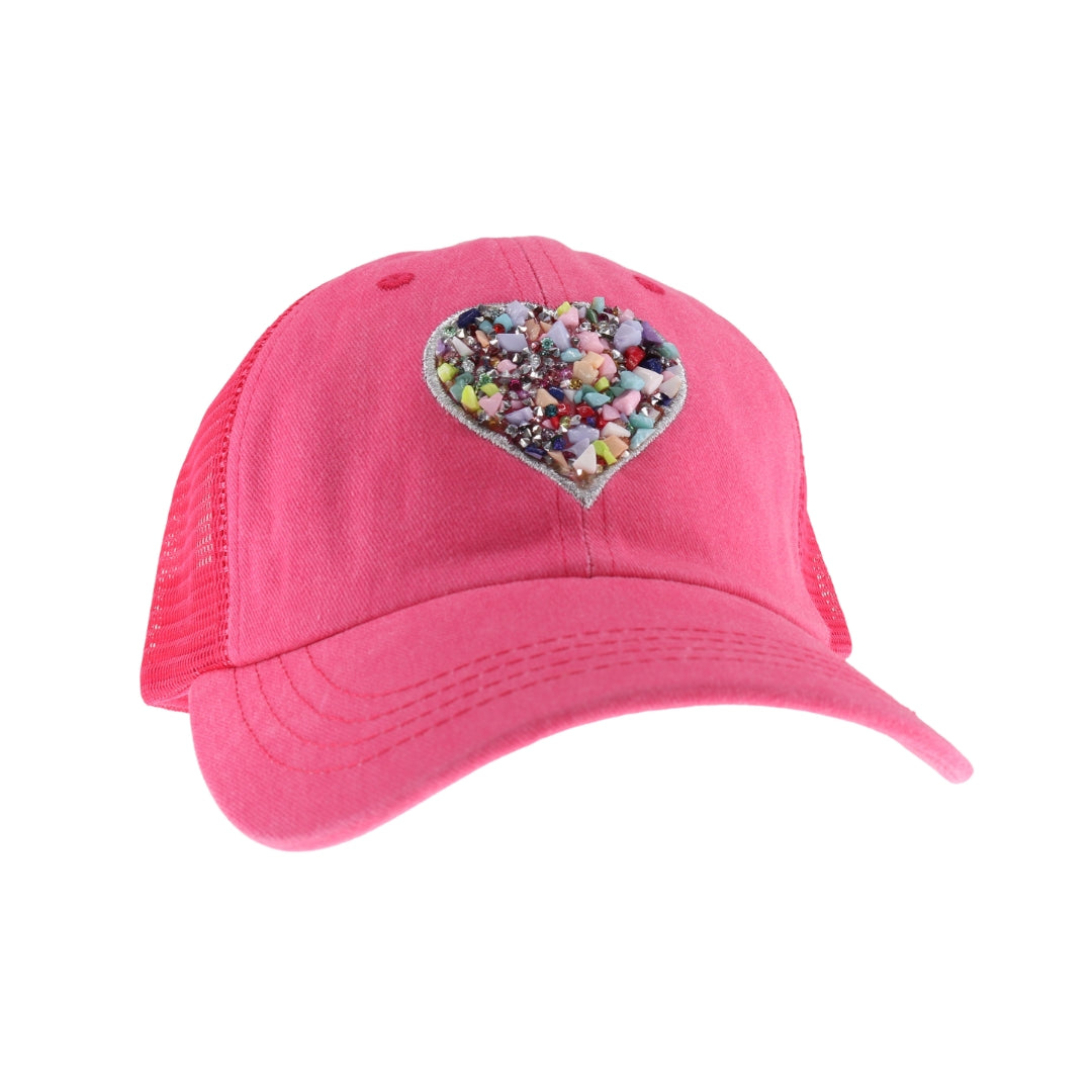 Heart Stone Embellished C.C Ball Cap BAB8039