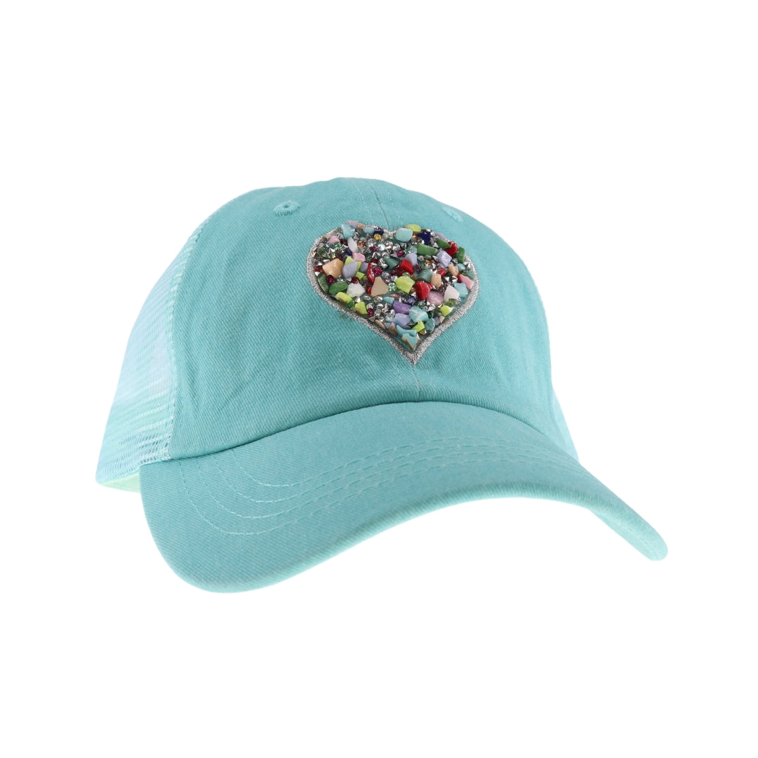 Heart Stone Embellished C.C Ball Cap BAB8039