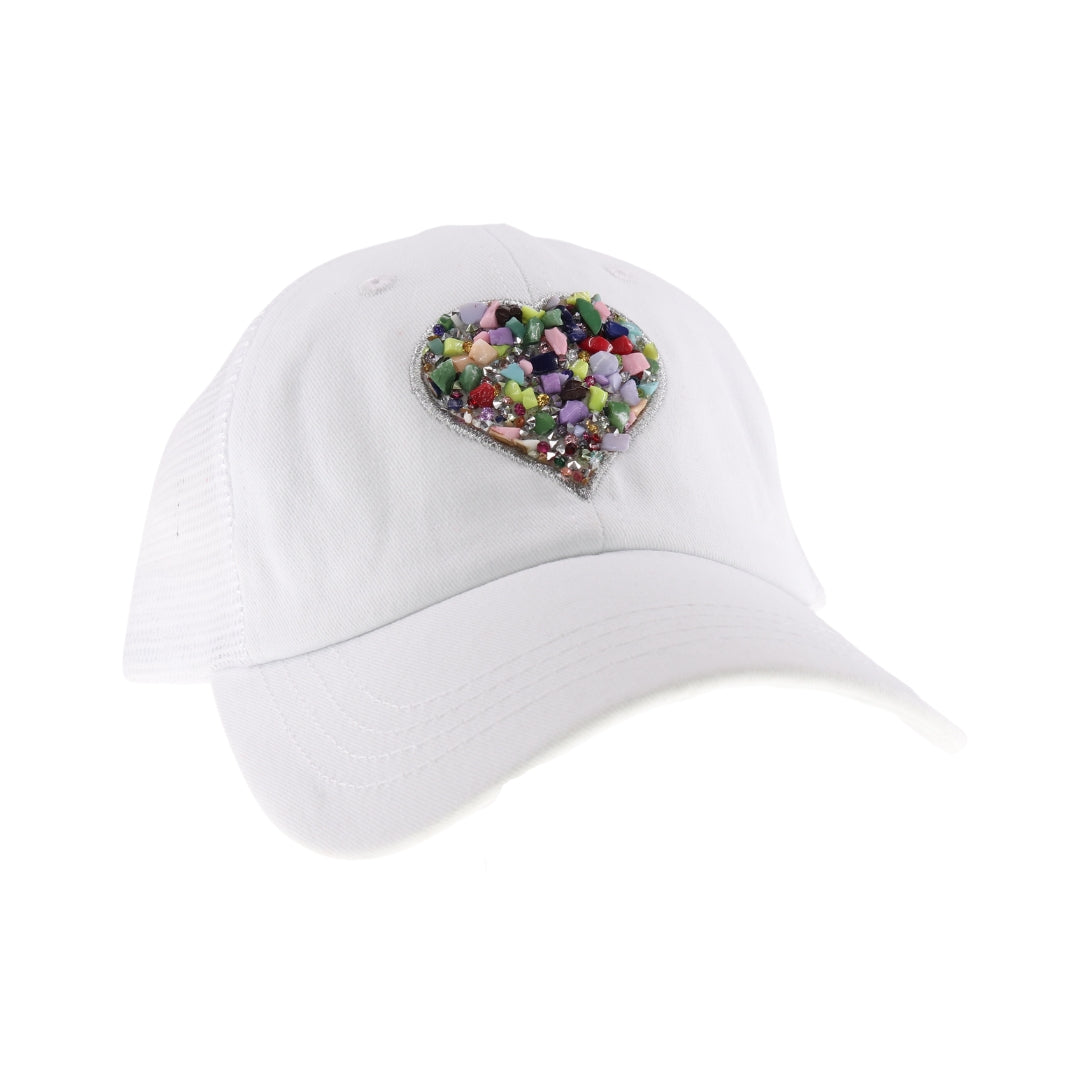 Heart Stone Embellished C.C Ball Cap BAB8039