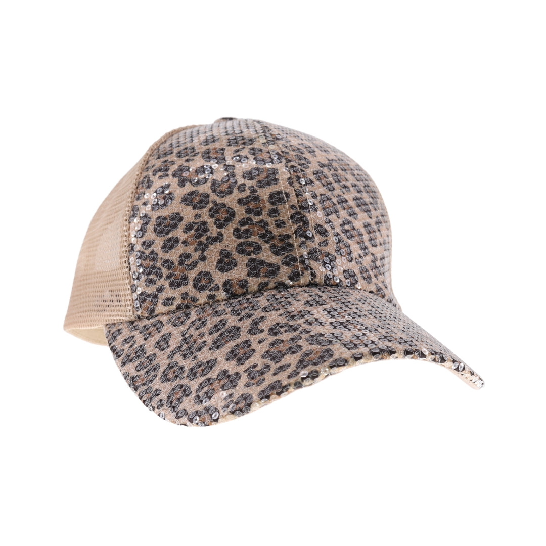 Clear Sequin Leopard C.C Ball Cap BAB8041