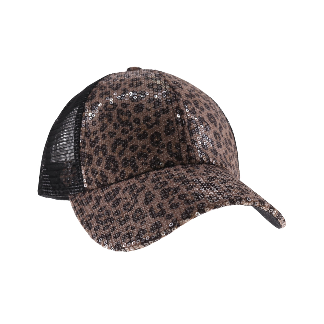 Clear Sequin Leopard C.C Ball Cap BAB8041