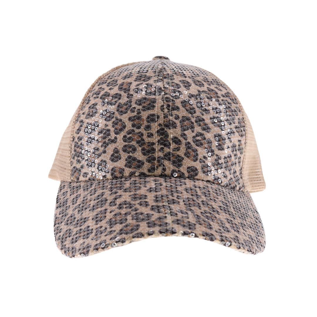 Clear Sequin Leopard C.C Ball Cap BAB8041