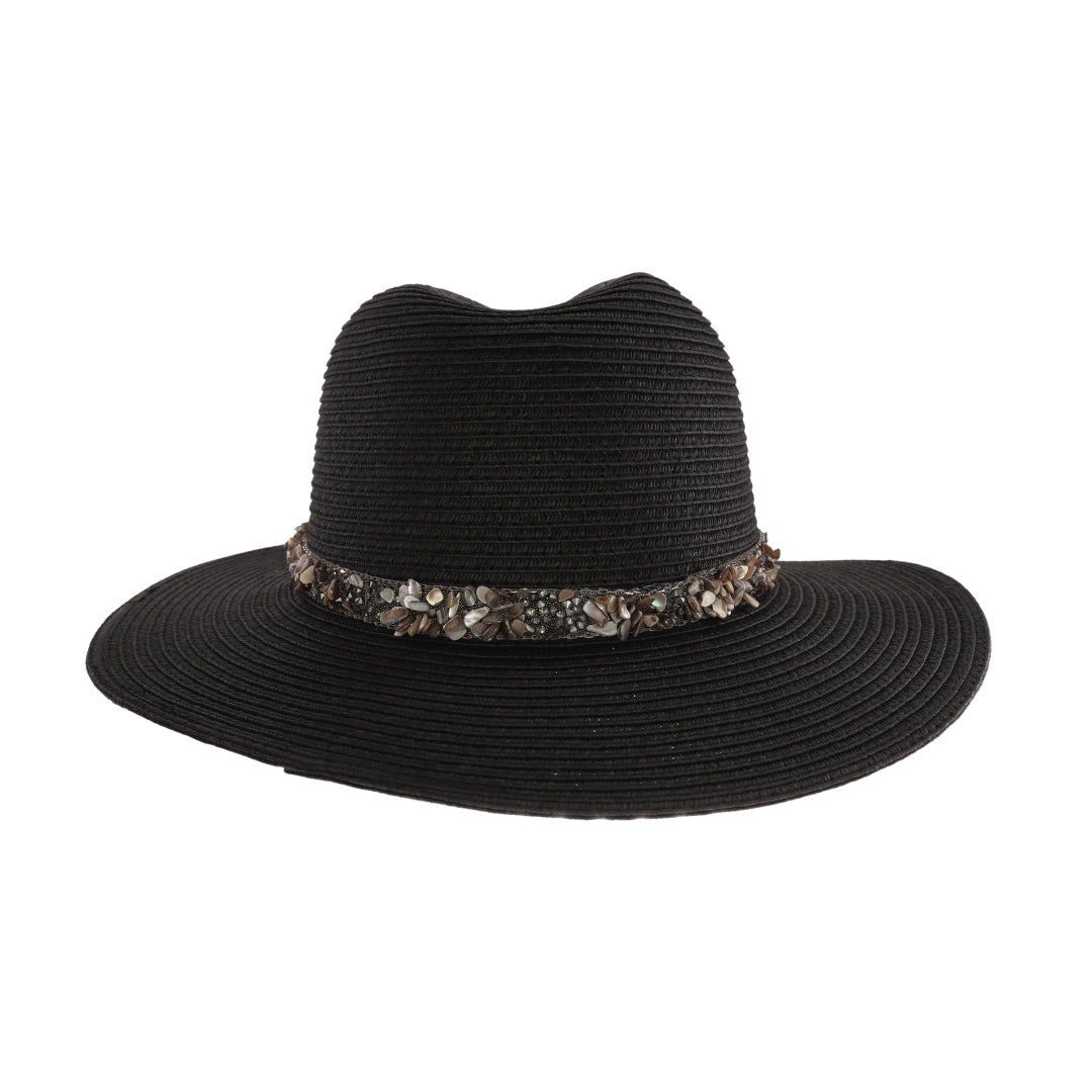 Gem Cluster Band Straw C.C Panama Hat STI02