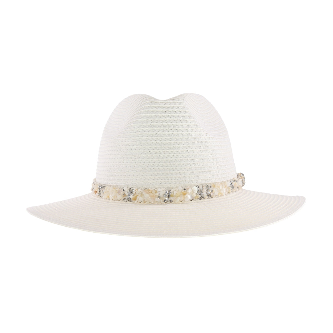 Gem Cluster Band Straw C.C Panama Hat STI02