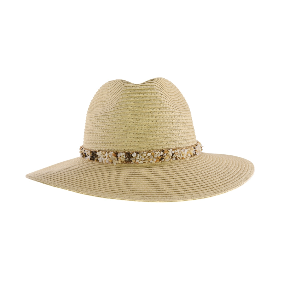 Gem Cluster Band Straw C.C Panama Hat STI02