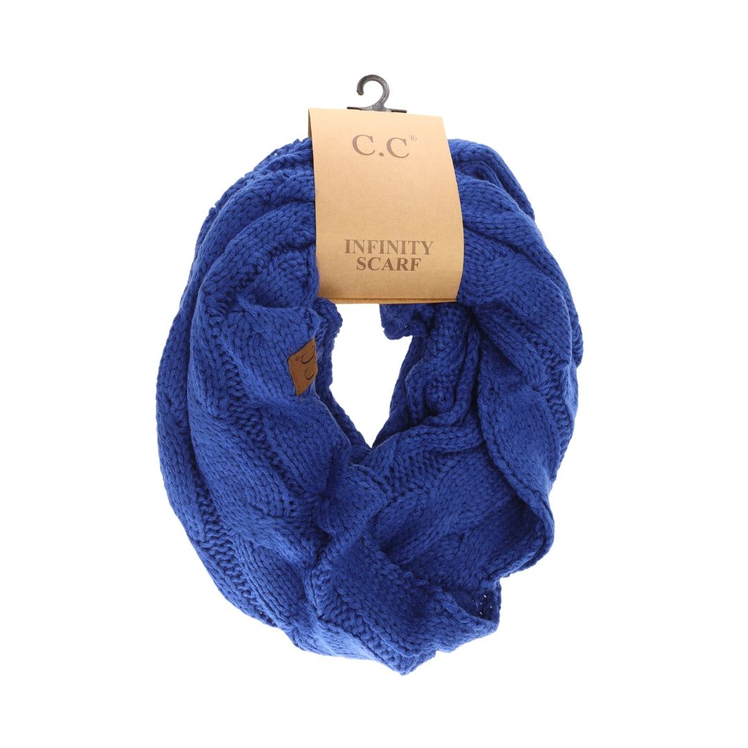 Solid Cable Knit CC Infinity Scarf SF800