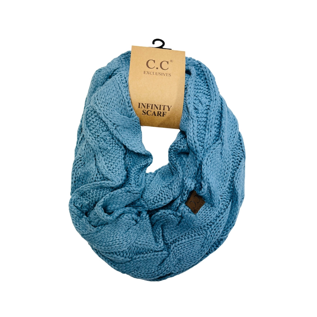 Solid Cable Knit CC Infinity Scarf SF800