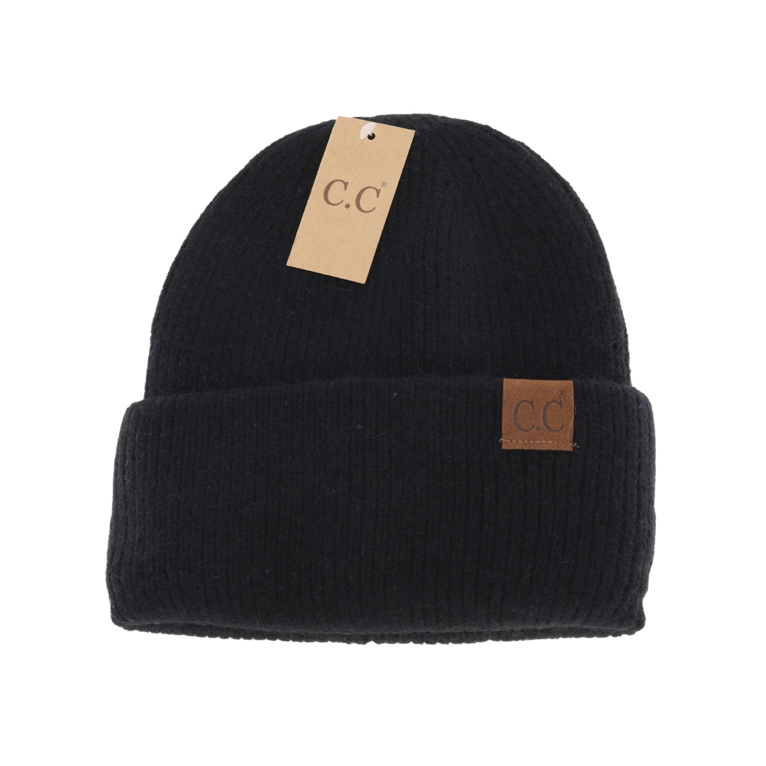 Ribbed Double Cuff C.C Beanie HTS0007