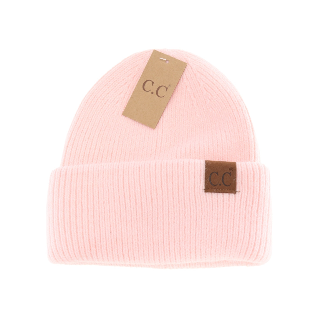 Ribbed Double Cuff C.C Beanie HTS0007