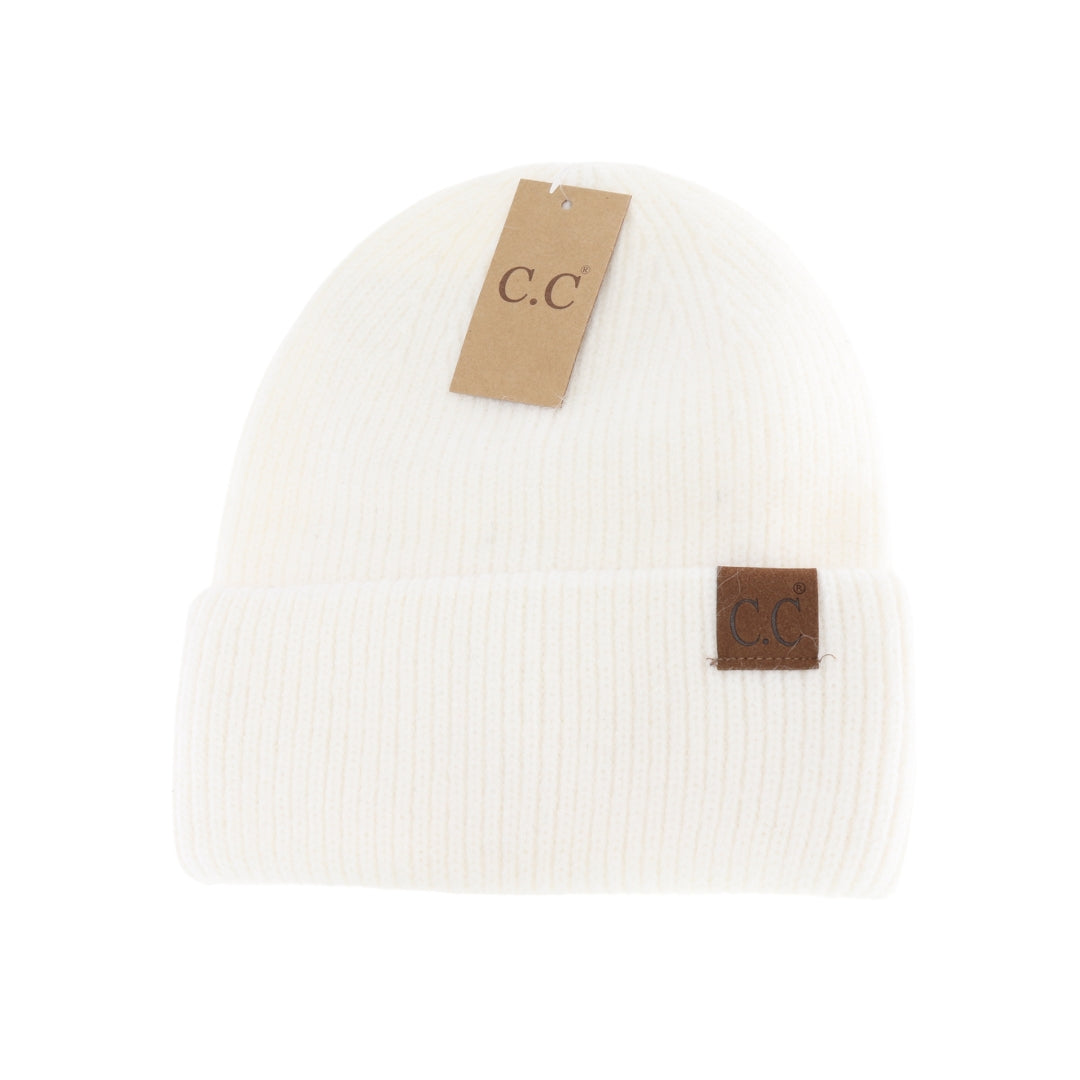 Ribbed Double Cuff C.C Beanie HTS0007