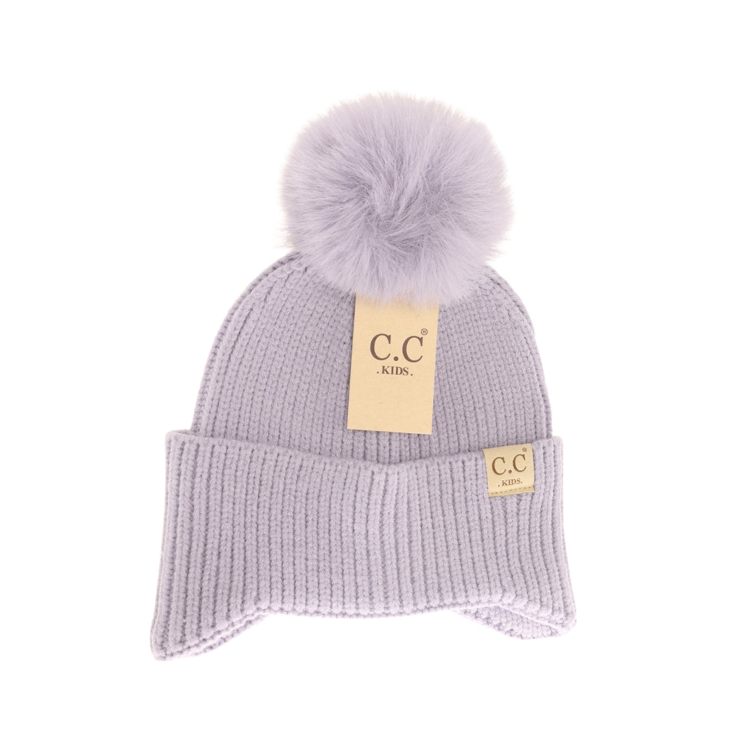 KIDS Ear Flap Pom C.C Beanie KDHTC0078