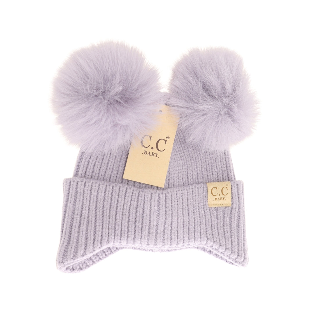 BABY Ear Flap Double Pom C.C Beanie BBHTC0078