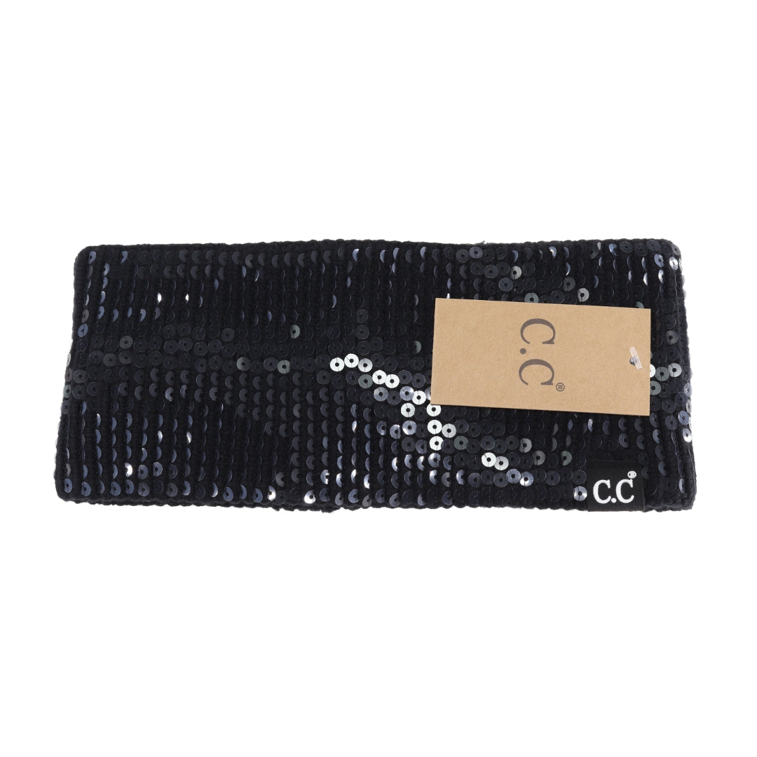 Allover Clear Sequin Head Wrap HWC0044