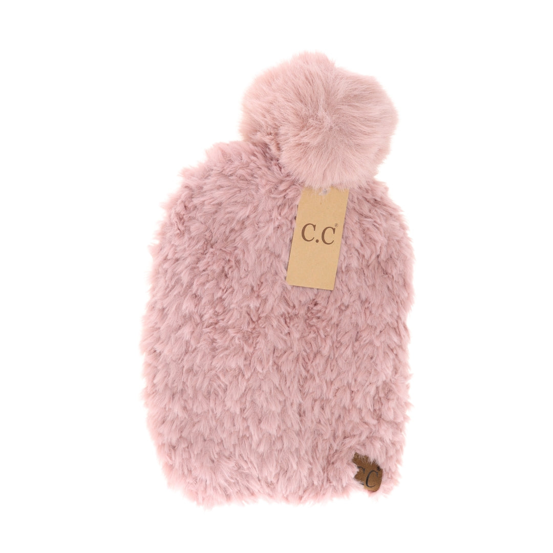 Allover Faux Fur Pom C.C Beanie HTE0004