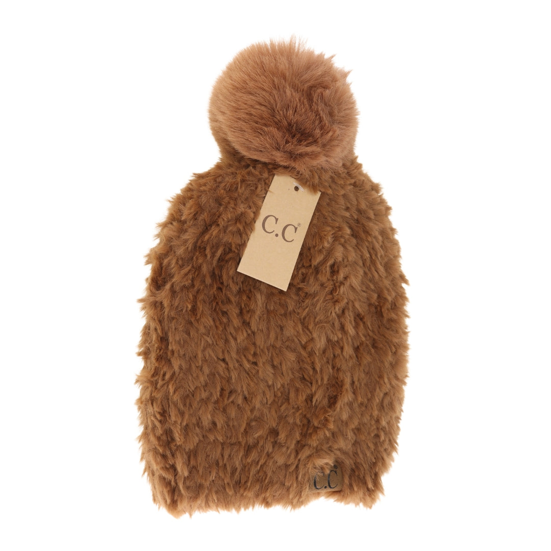 Allover Faux Fur Pom C.C Beanie HTE0004