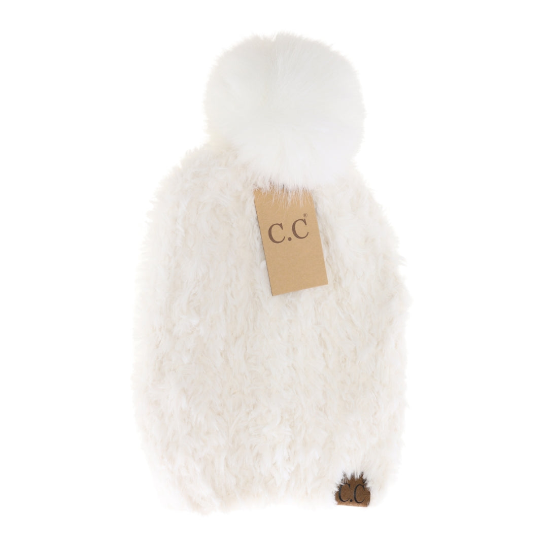 Allover Faux Fur Pom C.C Beanie HTE0004