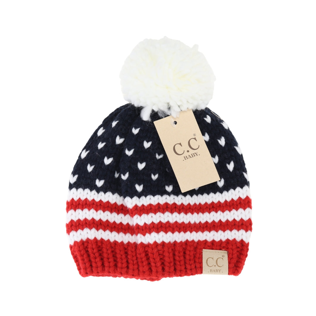 BABY Knit USA Pom C.C Beanie BBHTE0040AME