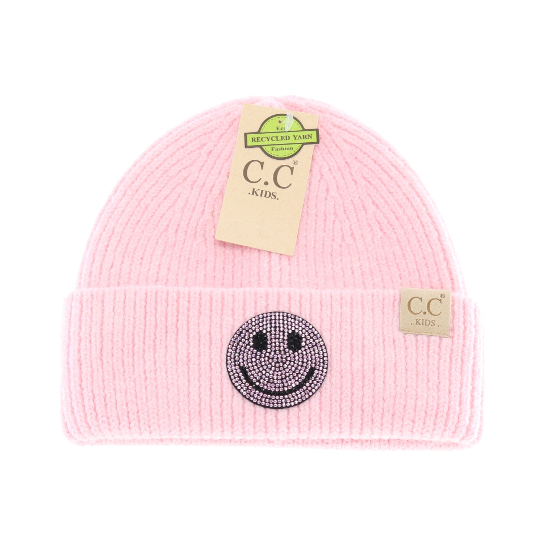 KIDS Rhinestone Smiley Face Cuff C.C Beanie KDHTE0100