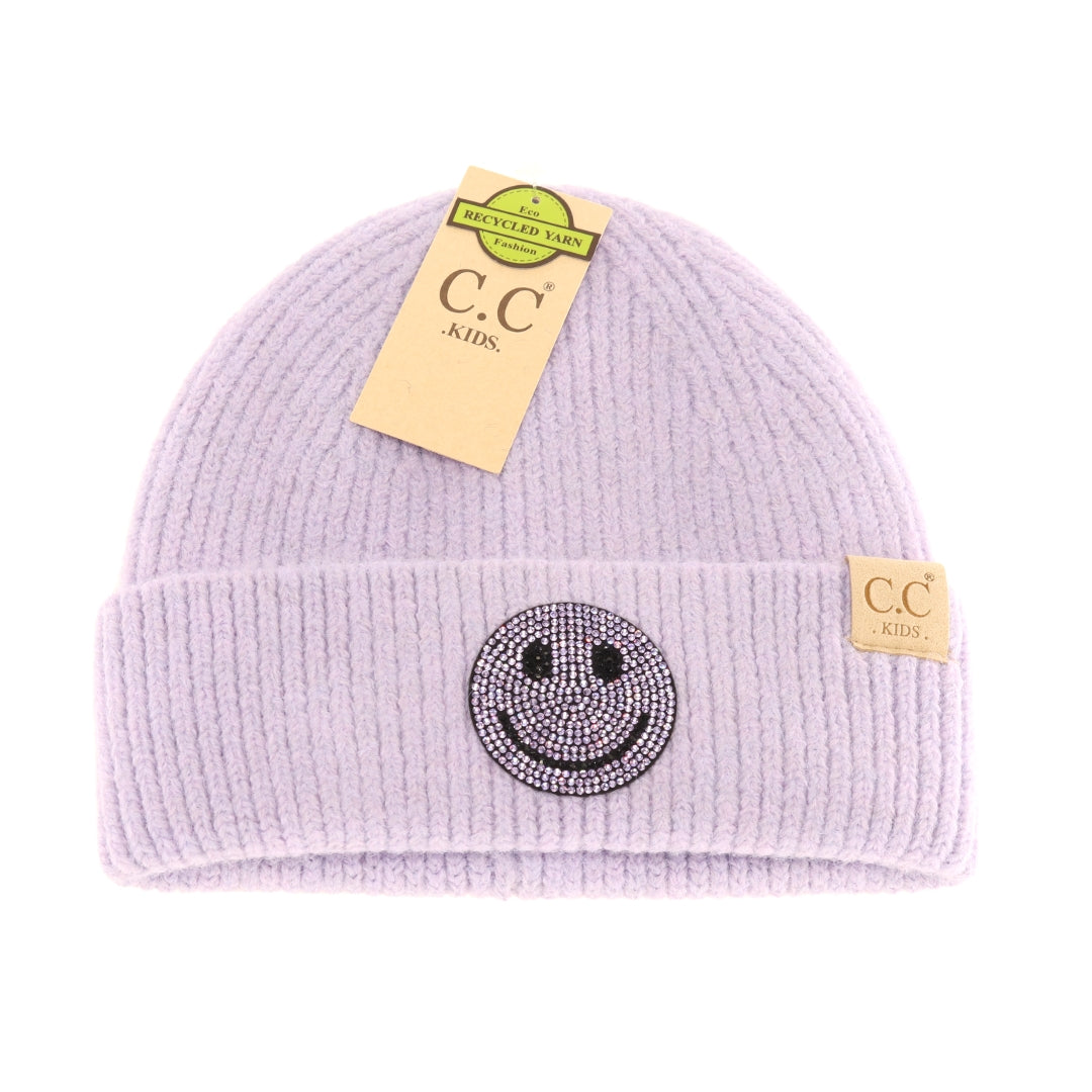 KIDS Rhinestone Smiley Face Cuff C.C Beanie KDHTE0100