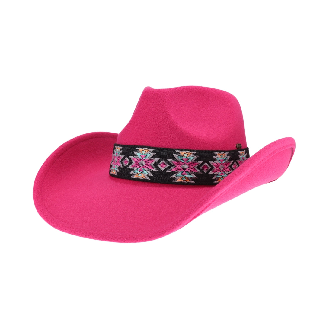 Aztec Vegan Fabric Cowboy Hat VCE0063