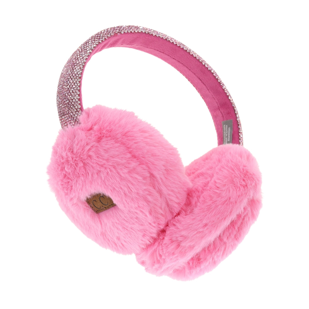 Faux Fur Rhineston Band Earmuff EMS4283