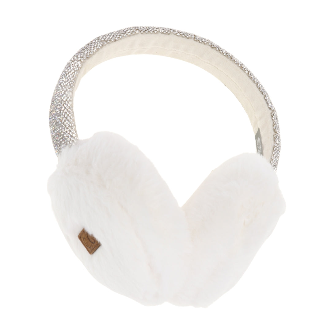 Faux Fur Rhineston Band Earmuff EMS4283