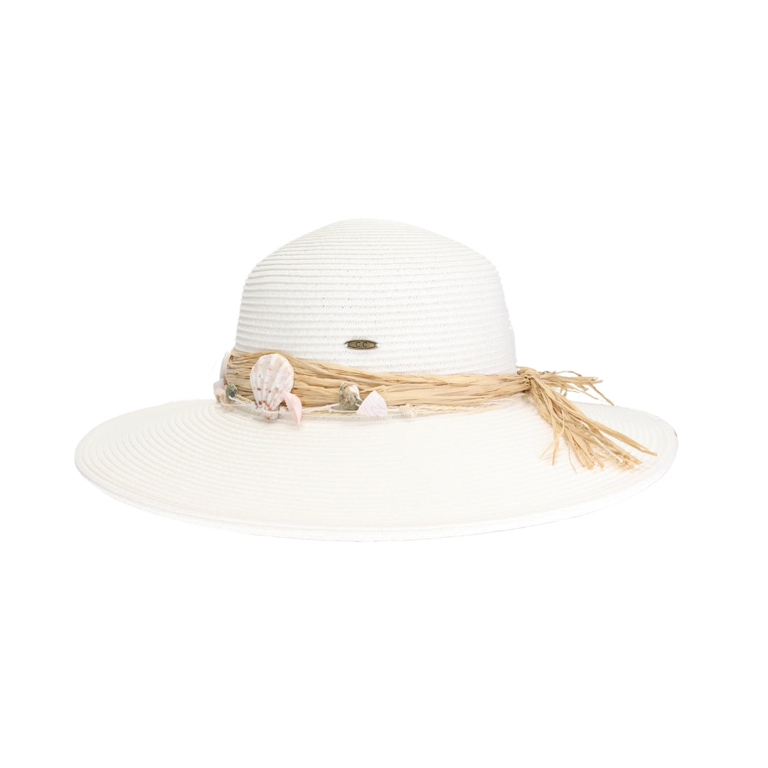 Shell Trim Wide Brim C.C Sun Hat STH0024