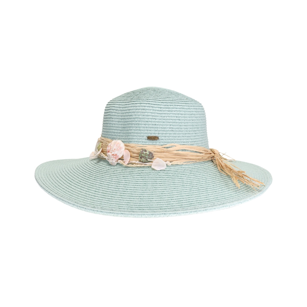 Shell Trim Wide Brim C.C Sun Hat STH0024