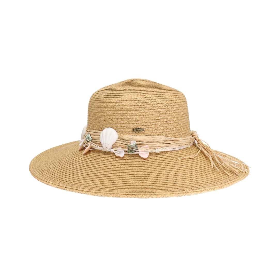 Shell Trim Wide Brim C.C Sun Hat STH0024