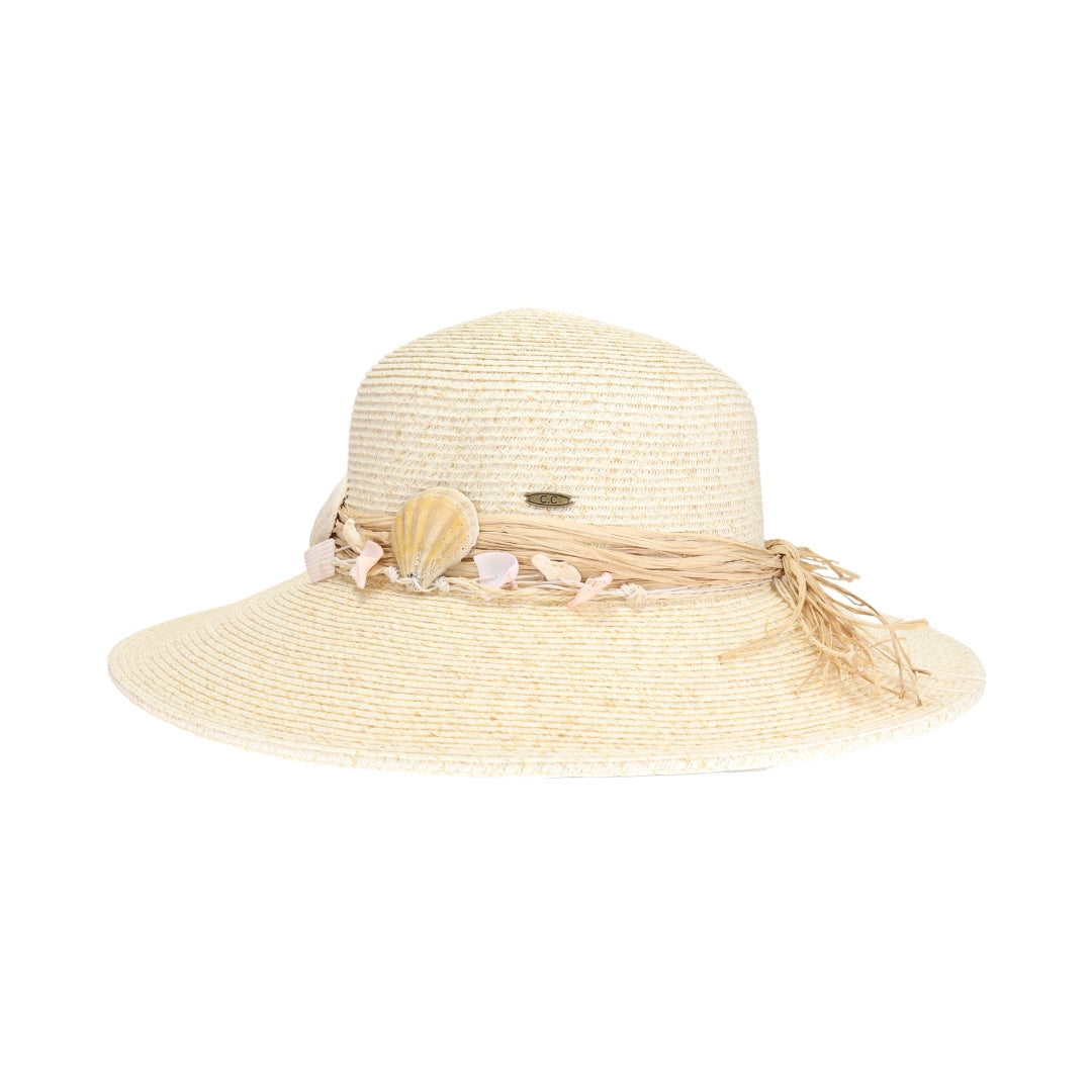 Shell Trim Wide Brim C.C Sun Hat STH0024