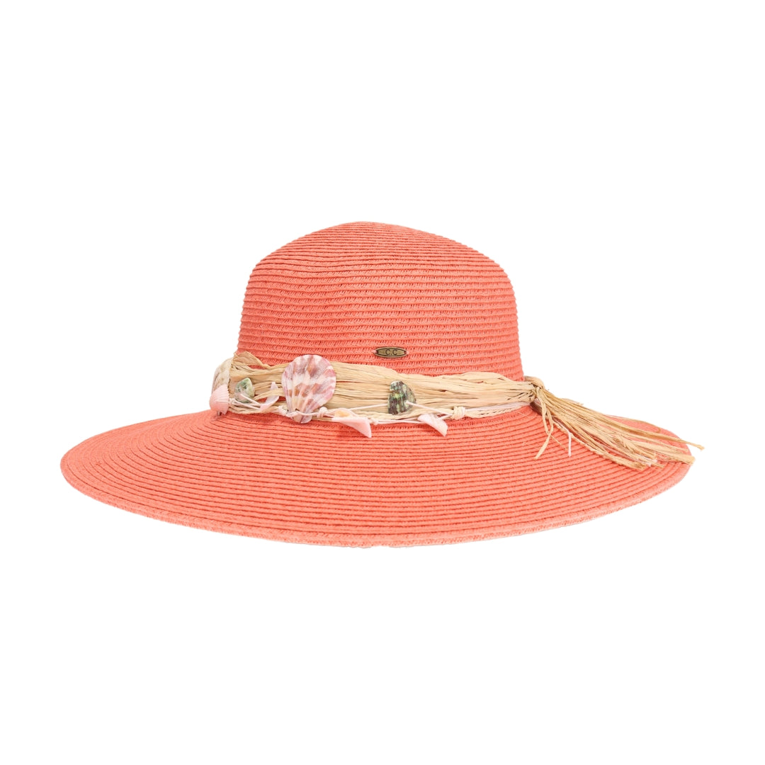 Shell Trim Wide Brim C.C Sun Hat STH0024