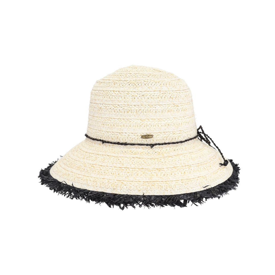 Fringe Trim Cloche C.C Sun Hat STH0032